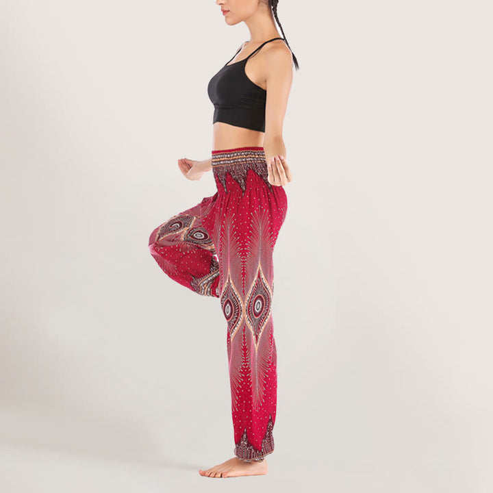 Olivenorma Boho Mandala Viscose Women's Elastic Waist Harem Pants - image 23