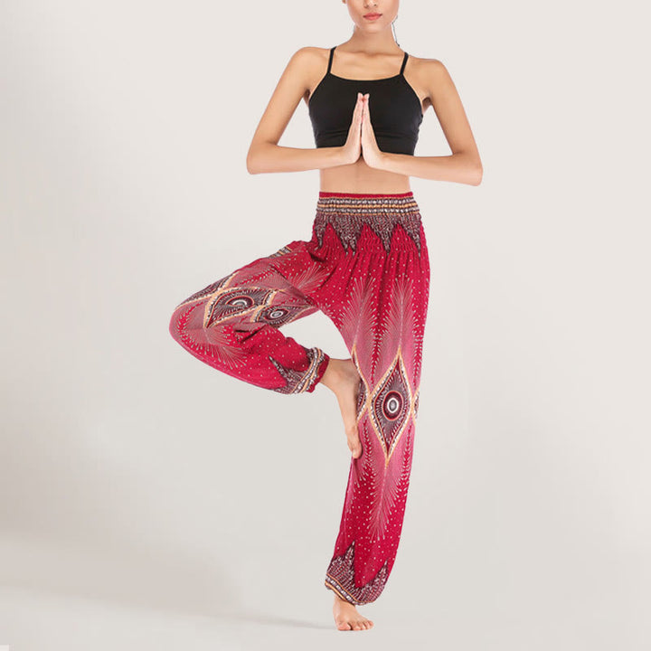 Olivenorma Boho Mandala Viscose Women's Elastic Waist Harem Pants - image 20