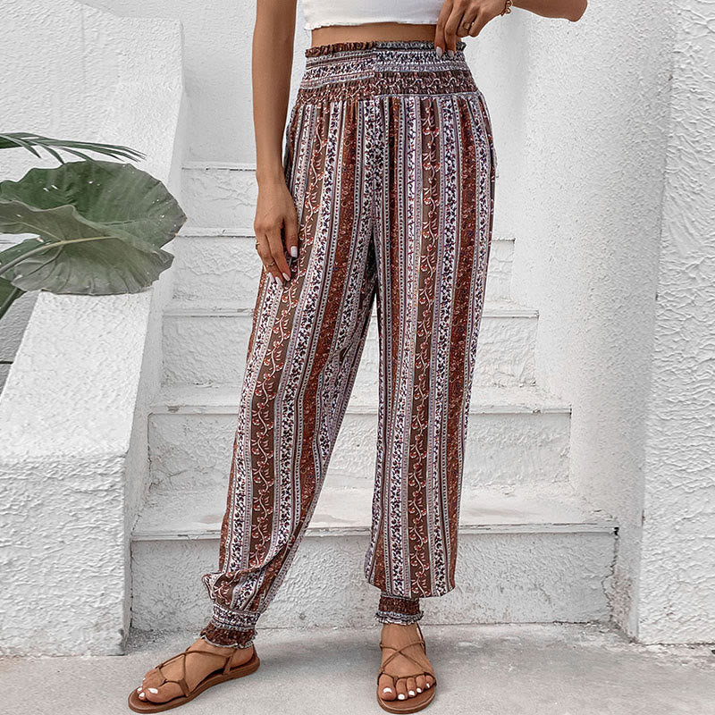 Olivenorma Boho Stripe Viscose Harem Pants - image 2