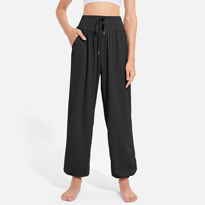 Olivenorma "Cool" Moisture-Absorbing & Breathable Yoga Harem Pants - Black - 2XL - image 11