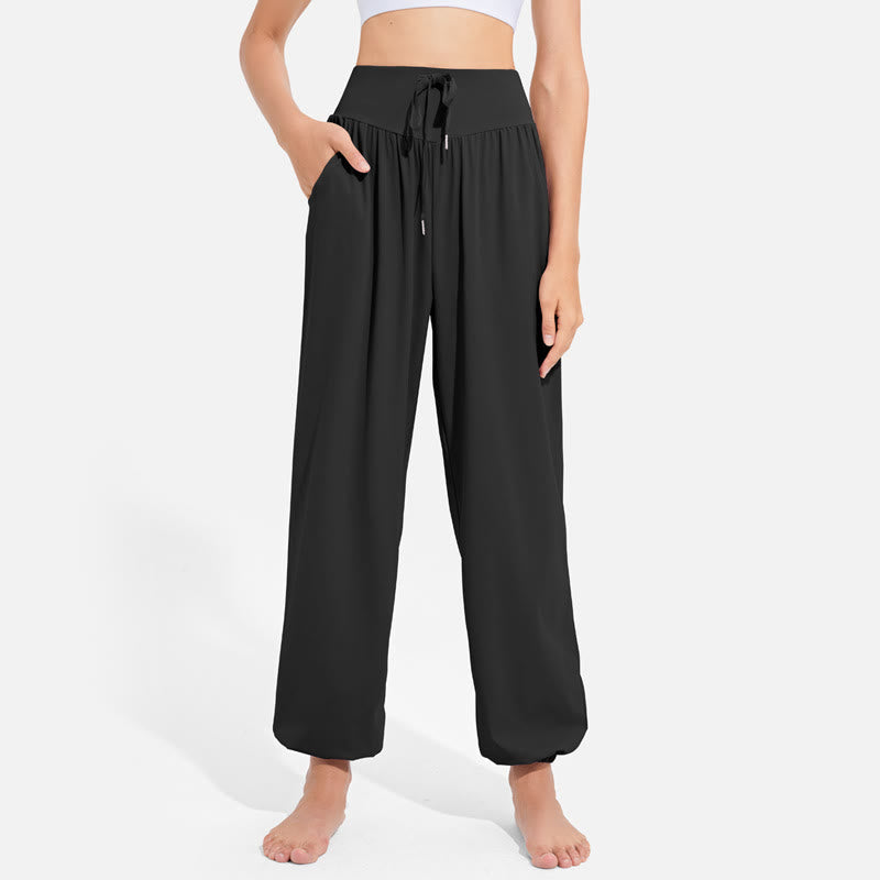 Olivenorma "Cool" Moisture-Absorbing & Breathable Yoga Harem Pants - Black - 2XL - image 11