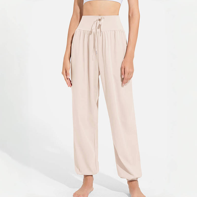 Olivenorma "Cool" Moisture-Absorbing & Breathable Yoga Harem Pants - Cream - 2XL - image 3