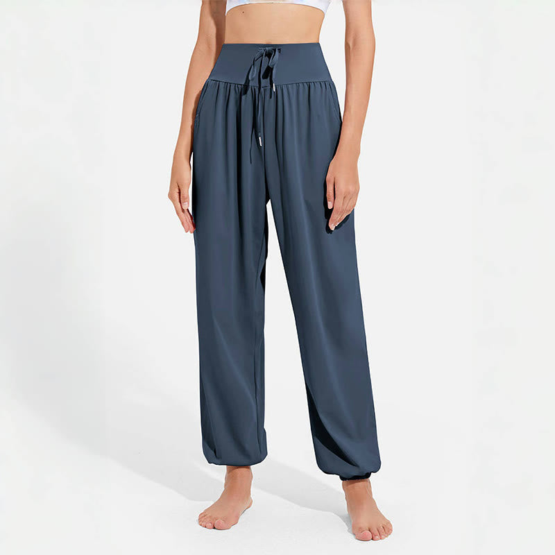 Olivenorma "Cool" Moisture-Absorbing & Breathable Yoga Harem Pants - Navy Blue - 2XL - image 14