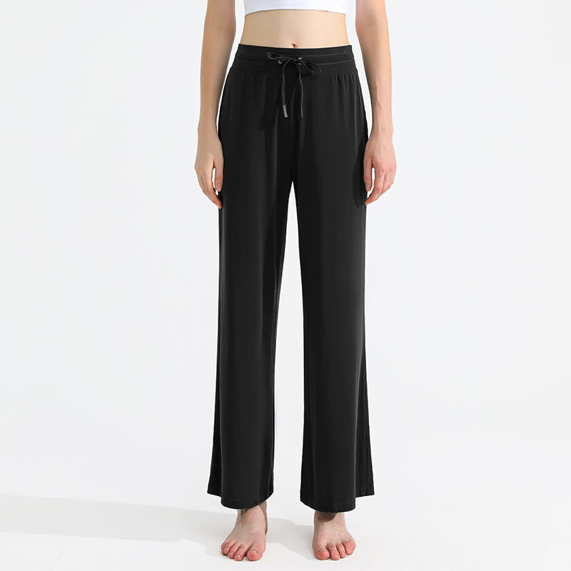 Olivenorma Plain Color Drape Straight Drawstring Women's Yoga Pants - image 6