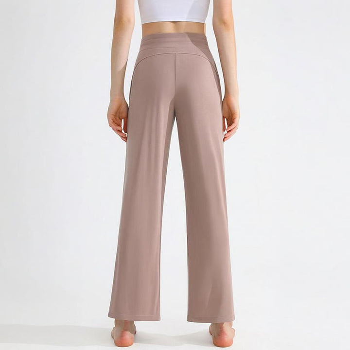 Olivenorma Plain Color Drape Straight Drawstring Women's Yoga Pants - image 2