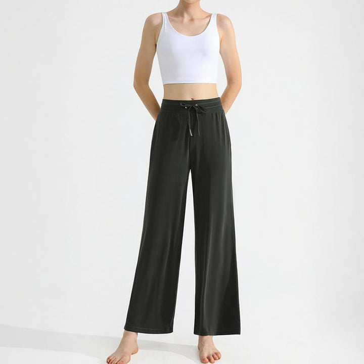 Olivenorma Plain Color Drape Straight Drawstring Women's Yoga Pants - image 8