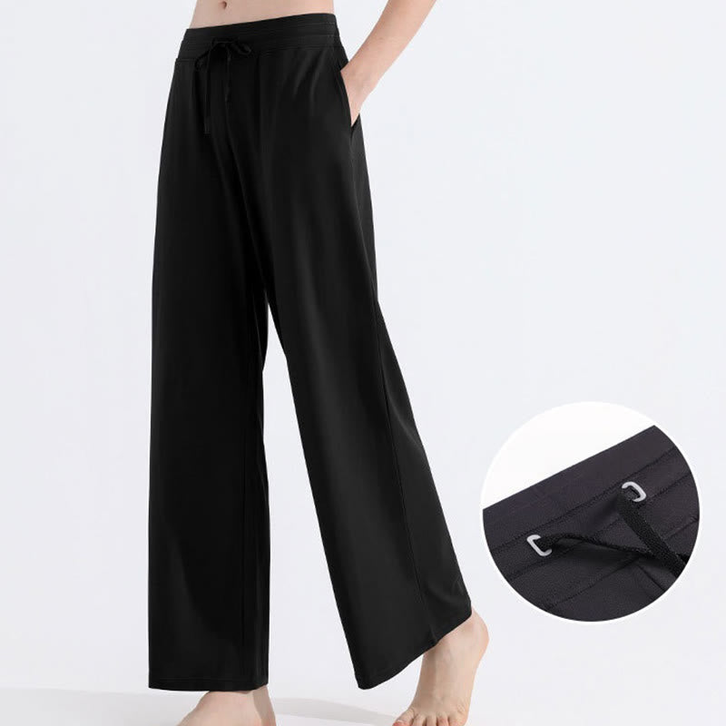 Olivenorma Plain Color Casual Loose Wide-Leg Brushed Women's Pants - Black - XL - image 12