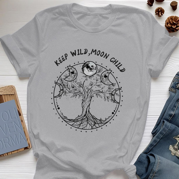 Olivenorma "KEEP WILD, MOON CHILD" Tree of Life Moon Phase T-Shirts - Gray - 2XL - image 7