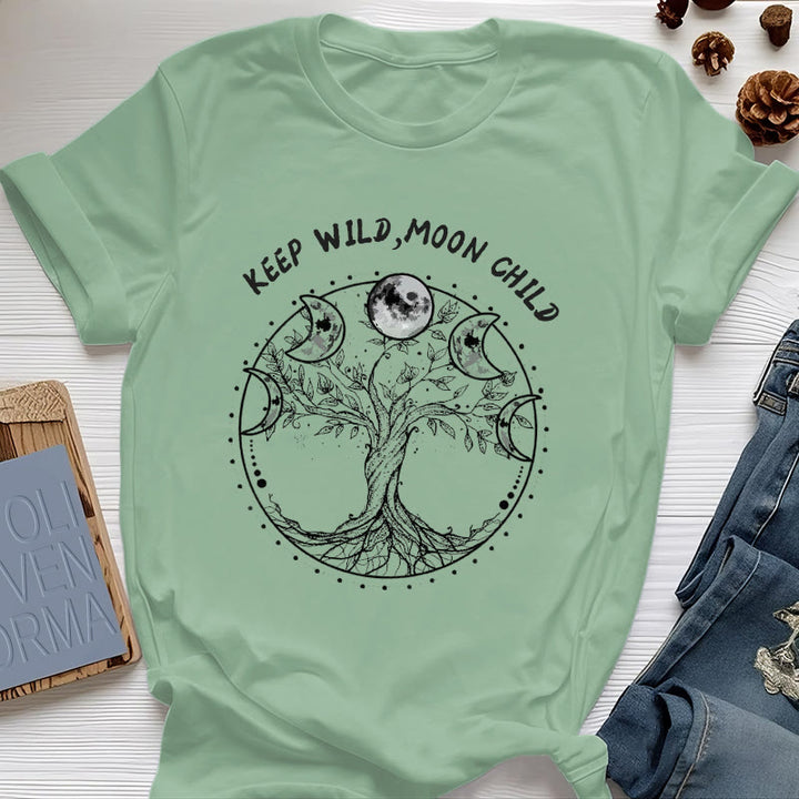 Olivenorma "KEEP WILD, MOON CHILD" Tree of Life Moon Phase T-Shirts - Light Green - 2XL - image 17