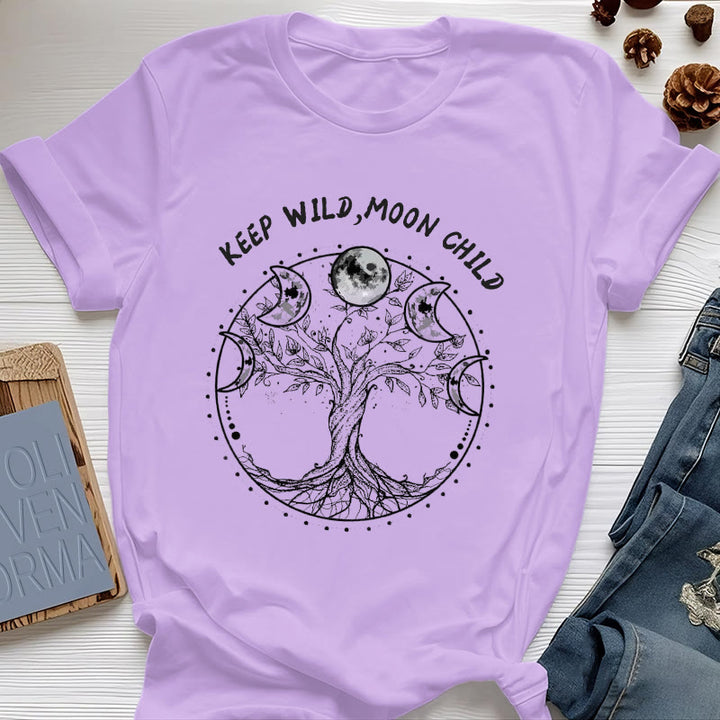 Olivenorma "KEEP WILD, MOON CHILD" Tree of Life Moon Phase T-Shirts - Purple - 2XL - image 15