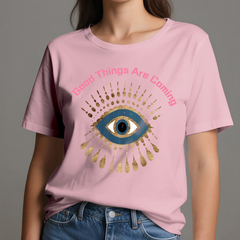 Olivenorma "GOOD THINGS ARE COMING" EVIL EYE T-Shirt - image 1