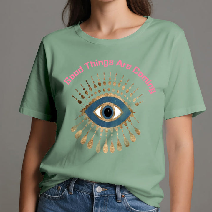 Olivenorma "GOOD THINGS ARE COMING" EVIL EYE T-Shirt - image 18