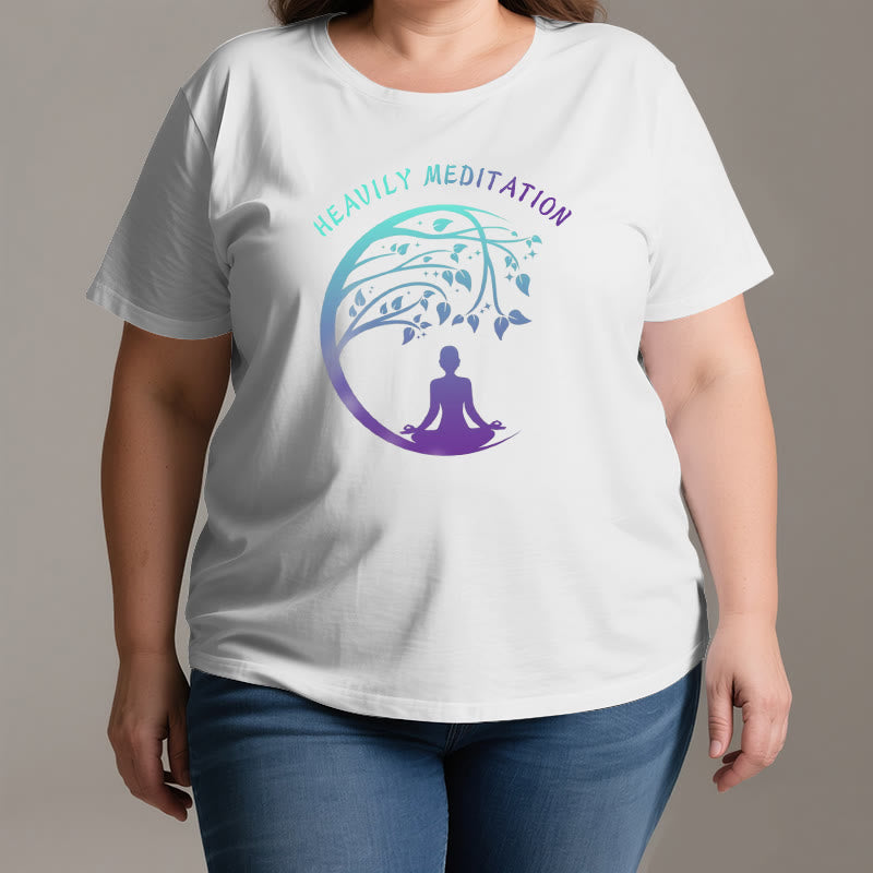 Olivenorma "HEAVILY MEDITATION" Tree of Life Yoga T-Shirt  - image 4