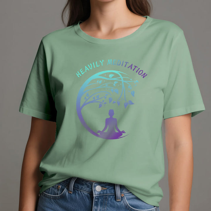 Olivenorma "HEAVILY MEDITATION" Tree of Life Yoga T-Shirt  - image 19
