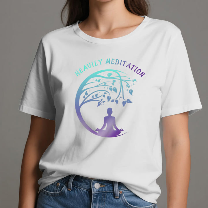 Olivenorma "HEAVILY MEDITATION" Tree of Life Yoga T-Shirt  - image 1