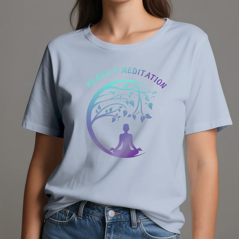 Olivenorma "HEAVILY MEDITATION" Tree of Life Yoga T-Shirt  - image 13