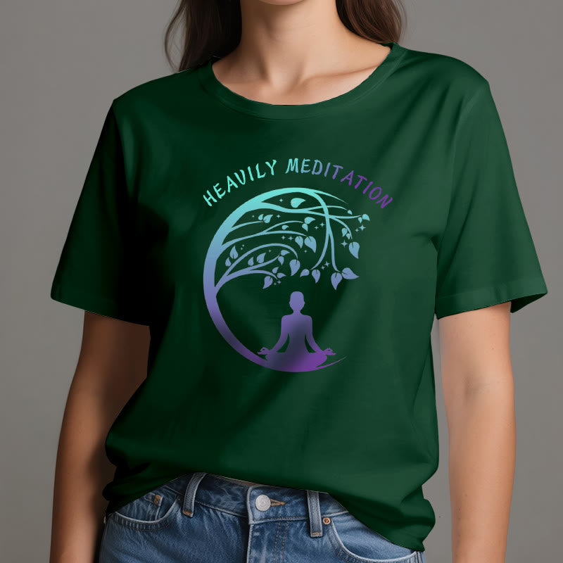 Olivenorma "HEAVILY MEDITATION" Tree of Life Yoga T-Shirt  - image 21