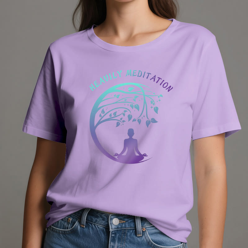 Olivenorma "HEAVILY MEDITATION" Tree of Life Yoga T-Shirt  - image 17
