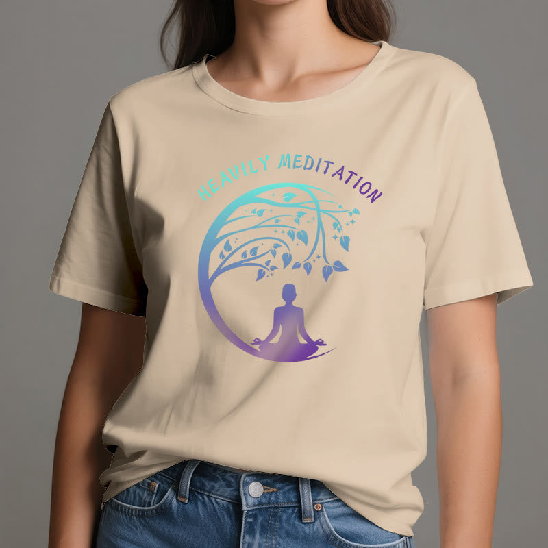 Olivenorma "HEAVILY MEDITATION" Tree of Life Yoga T-Shirt  - image 11