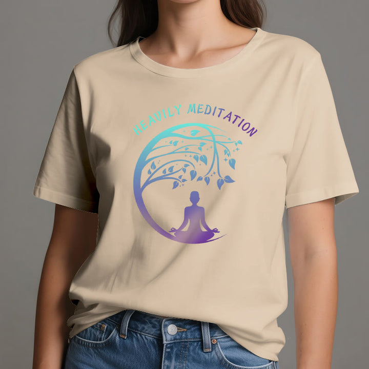 Olivenorma "HEAVILY MEDITATION" Tree of Life Yoga T-Shirt  - image 11