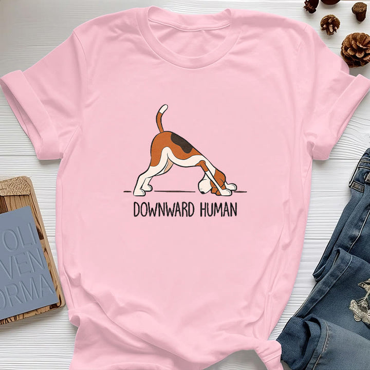 Olivenorma Downward Human Yoga T-Shirt - Pink - 2XL - image 12