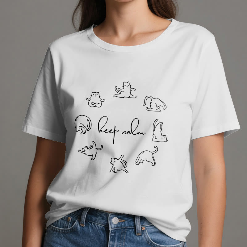 Olivenorma Cute Funny Cat Yoga T-Shirt - image 5