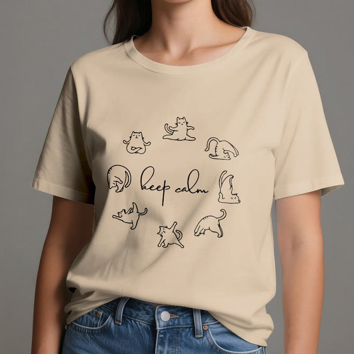 Olivenorma Cute Funny Cat Yoga T-Shirt - image 9