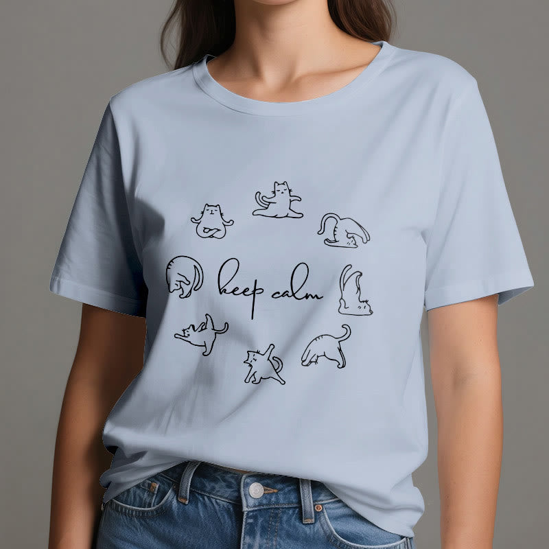 Olivenorma Cute Funny Cat Yoga T-Shirt - image 11