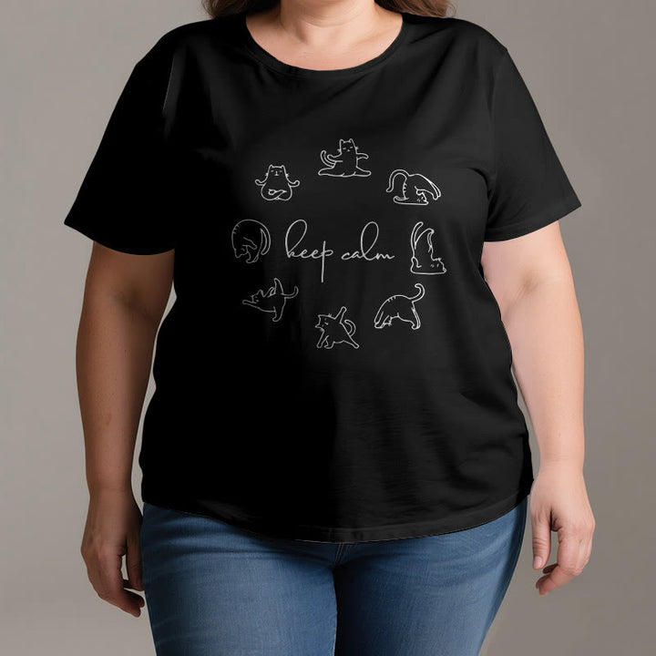 Olivenorma Cute Funny Cat Yoga T-Shirt - image 2