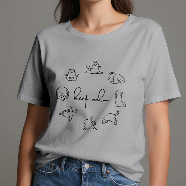 Olivenorma Cute Funny Cat Yoga T-Shirt - image 7