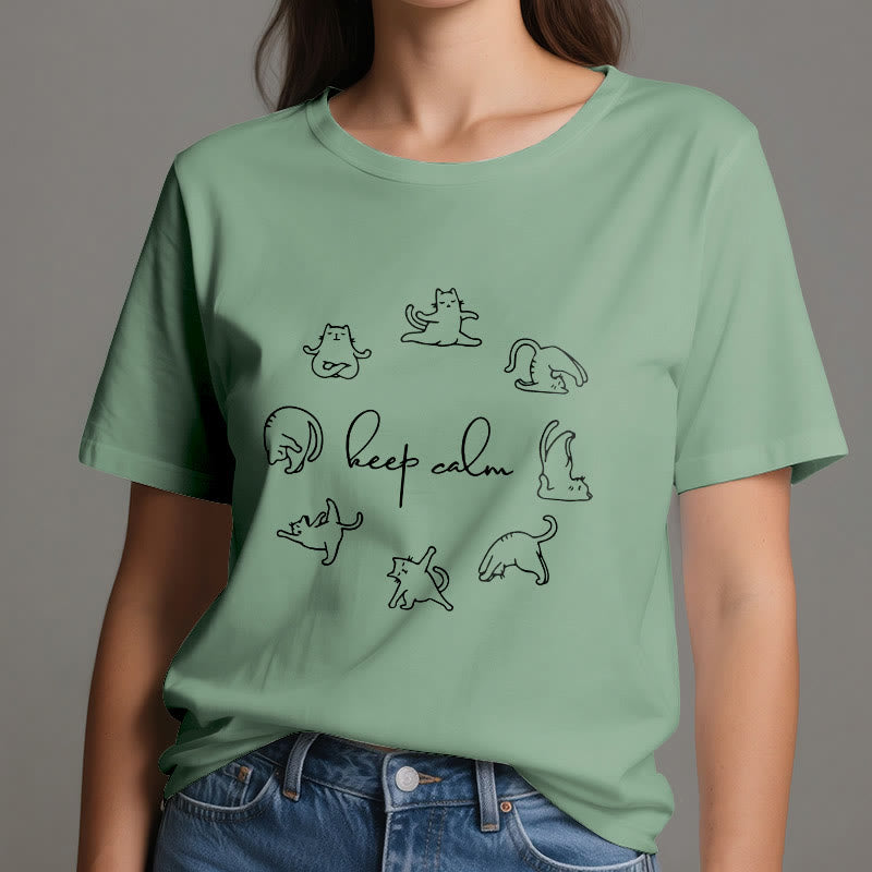 Olivenorma Cute Funny Cat Yoga T-Shirt - image 17