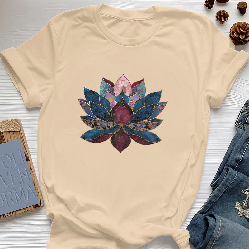 Olivenorma Lotus Flower Buddhism Zen T-Shirt - Yellow - 2XL - image 8