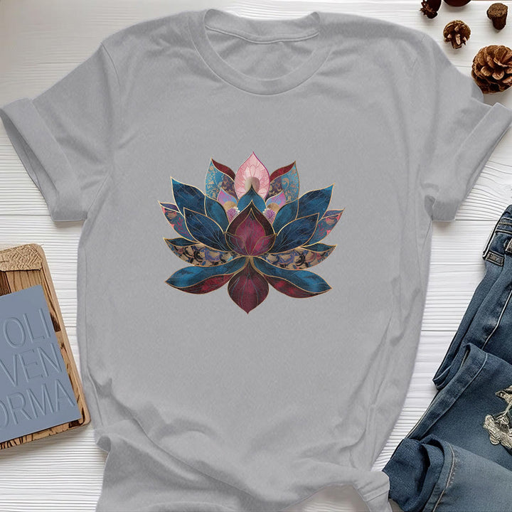 Olivenorma Lotus Flower Buddhism Zen T-Shirt - Gray - 2XL - image 6