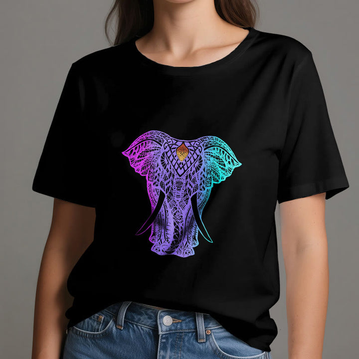 Olivenorma Mandala Elephant Yoga T-Shirt - image 1