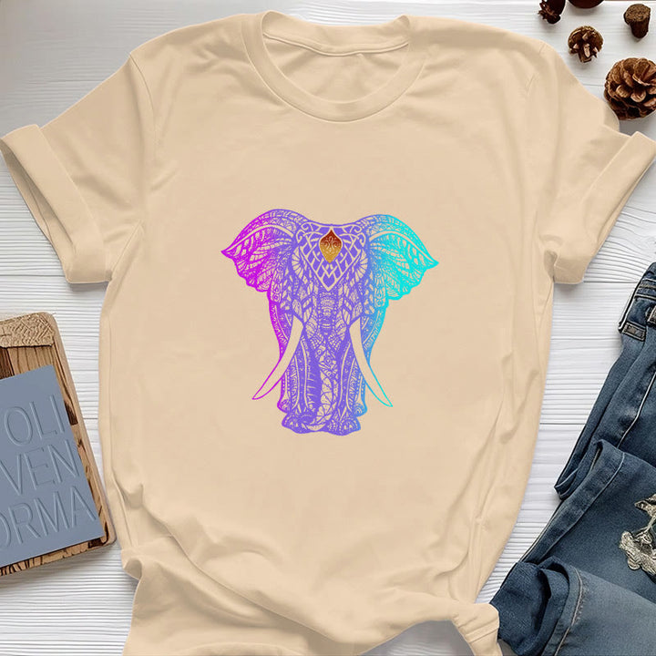 Olivenorma Mandala Elephant Yoga T-Shirt - Yellow - 2XL - image 9