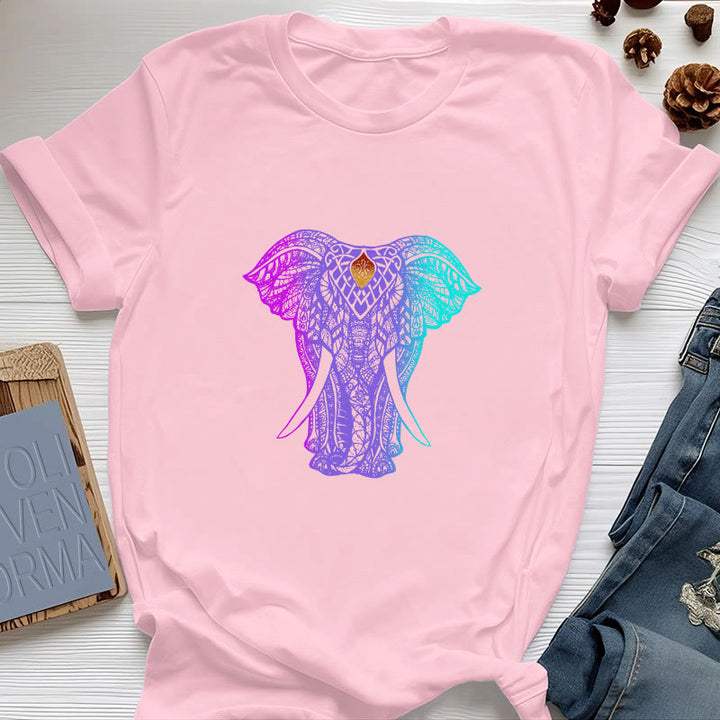Olivenorma Mandala Elephant Yoga T-Shirt - Pink - 2XL - image 13