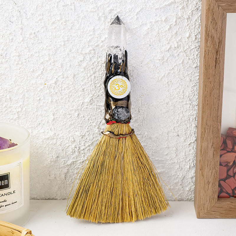 Olivenorma Natural Gemstone Prism Chakra Witches Broom Decoration - Clear Crystal - image 1