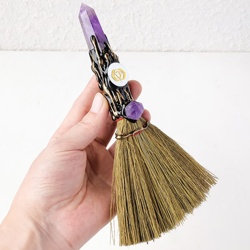 Olivenorma Natural Gemstone Prism Chakra Witches Broom Decoration - image 14