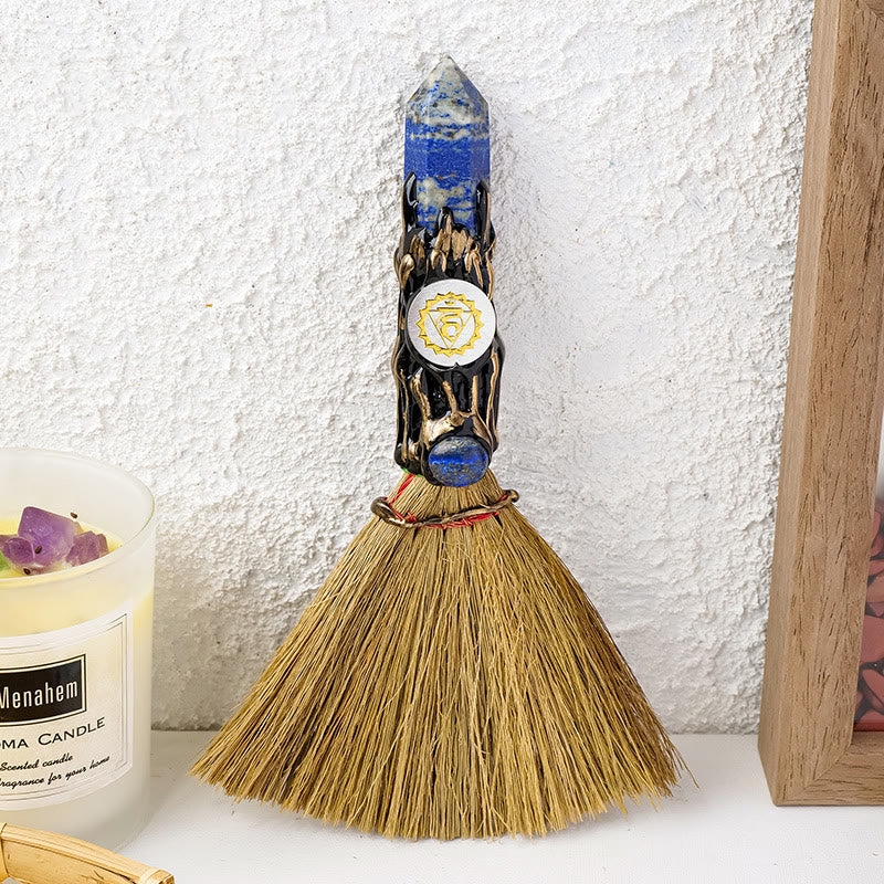 Olivenorma Natural Gemstone Prism Chakra Witches Broom Decoration - Lapis Lazuli - image 11