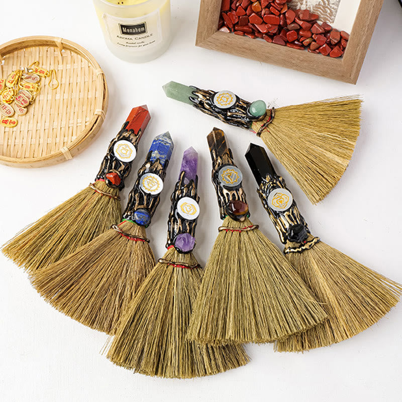 Olivenorma Natural Gemstone Prism Chakra Witches Broom Decoration - image 19