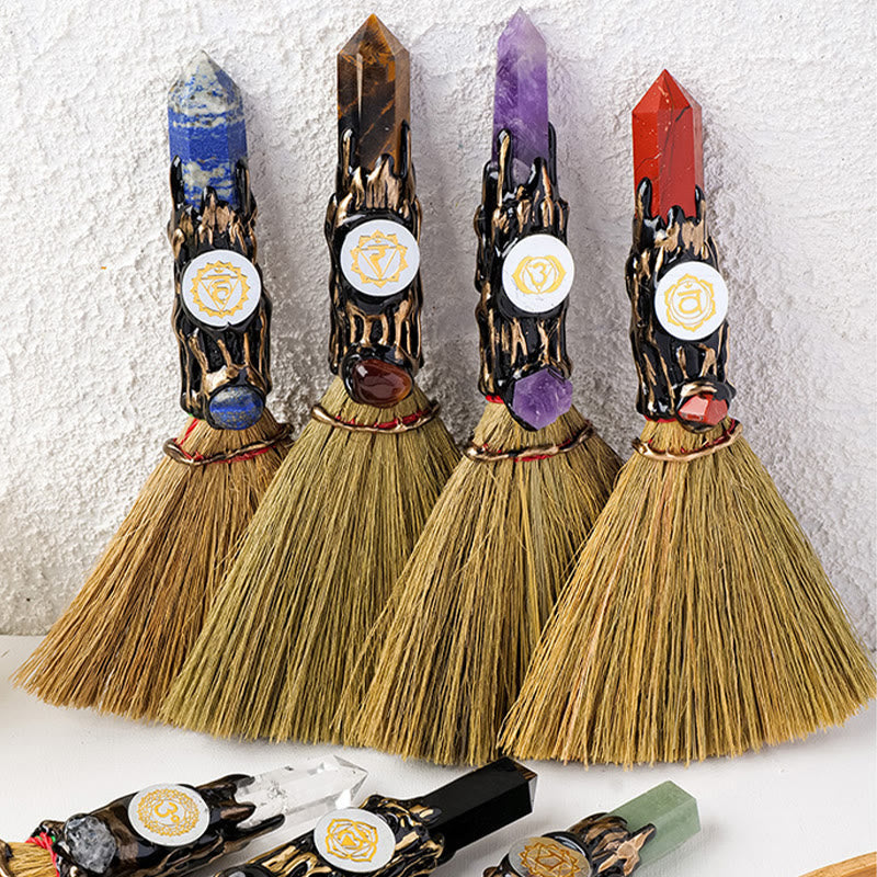 Olivenorma Natural Gemstone Prism Chakra Witches Broom Decoration - image 17