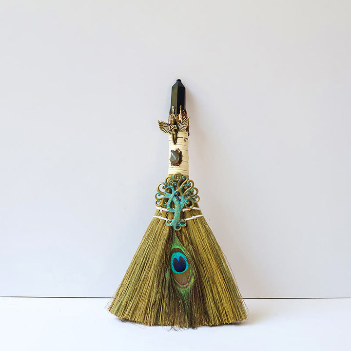 Olivenorma Tree of Life Angel Magical Broom Gemstone Decoration - Obsidian - image 10