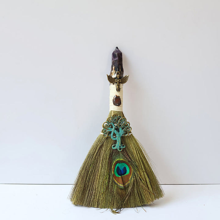 Olivenorma Tree of Life Angel Magical Broom Gemstone Decoration - Amethyst - image 4