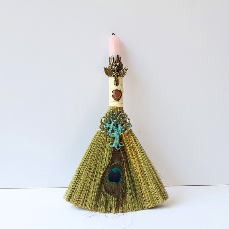 Olivenorma Tree of Life Angel Magical Broom Gemstone Decoration - Rose Quartz - image 6