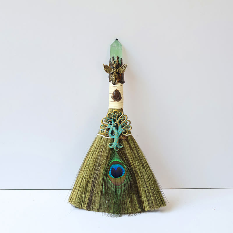 Olivenorma Tree of Life Angel Magical Broom Gemstone Decoration - Fluorite - image 8