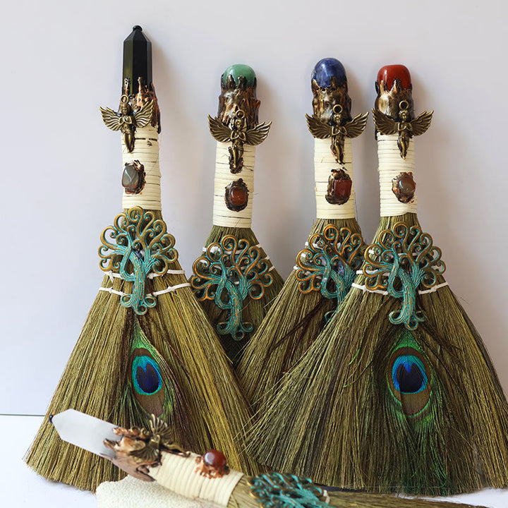 Olivenorma Tree of Life Angel Magical Broom Gemstone Decoration - image 0