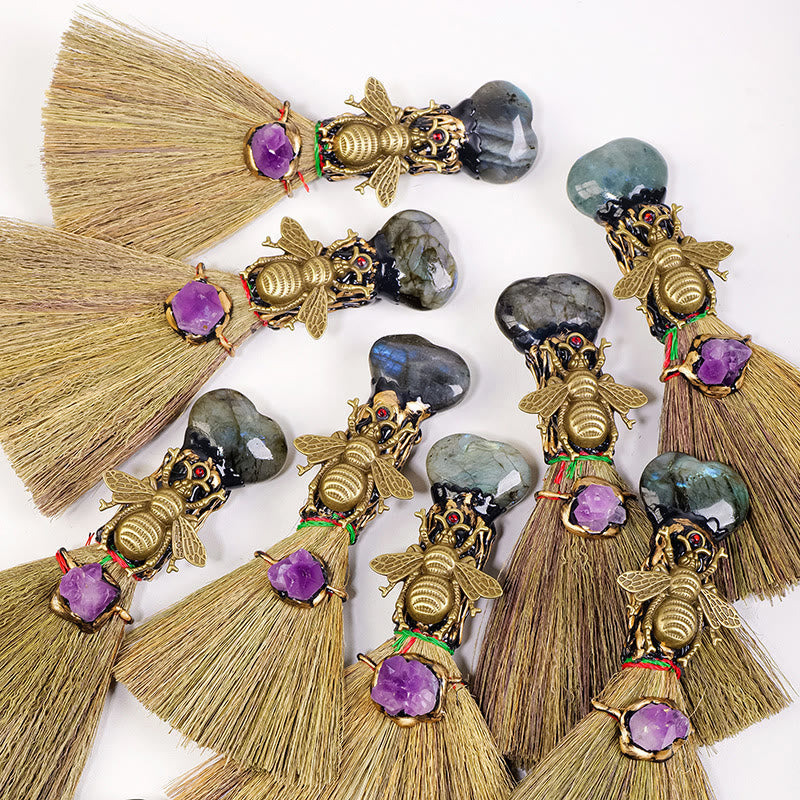 Olivenorma Heart-Shaped Crystal Witches Broom Cleansing Wiccan Decor - image 3