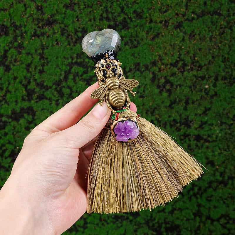 Olivenorma Heart-Shaped Crystal Witches Broom Cleansing Wiccan Decor - image 2