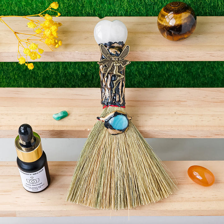 Olivenorma Heart-Shaped Crystal Witches Broom Cleansing Wiccan Decor - Clear Crystal - image 20