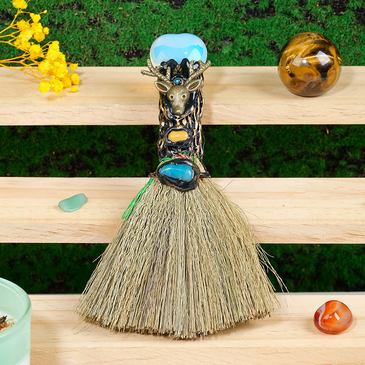 Olivenorma Heart-Shaped Crystal Witches Broom Cleansing Wiccan Decor - Opal - image 14